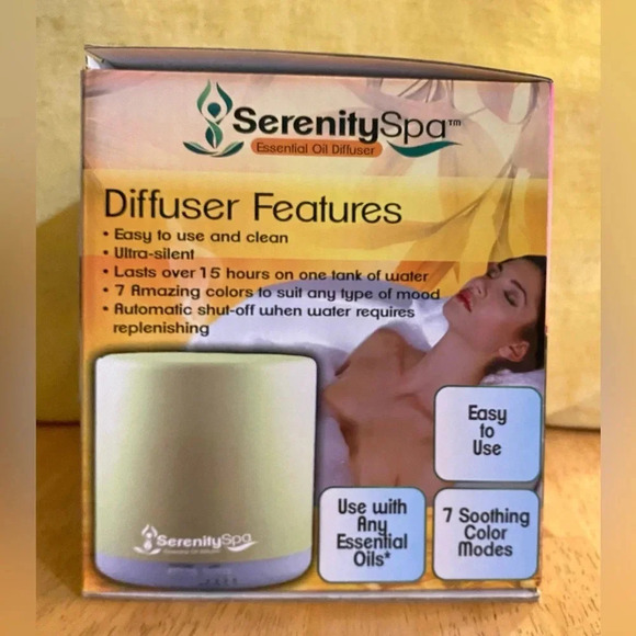 Serenity Spa Essential Oil Diffuser. Reenergize. Ultrasonic LED Diffuser. NEW!! - Picture 3 of 4